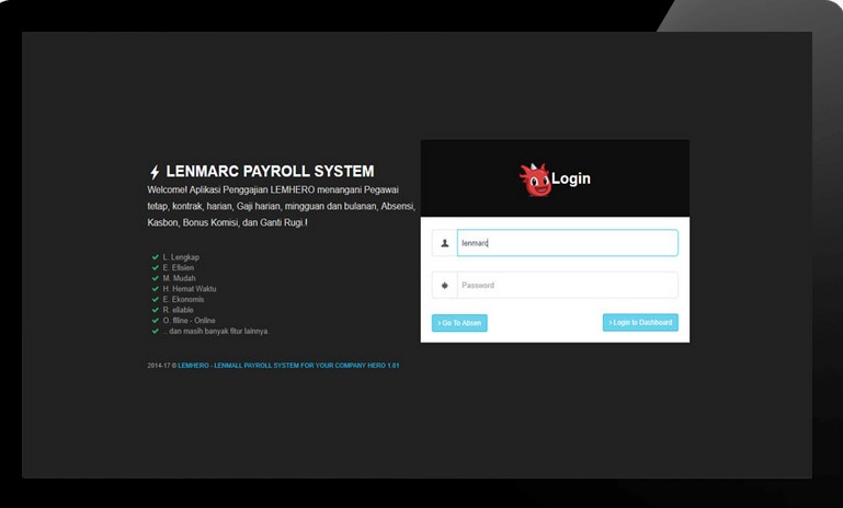 LEMHERO Aplikasi Payroll Integrate Fingerprint / data absensi 
